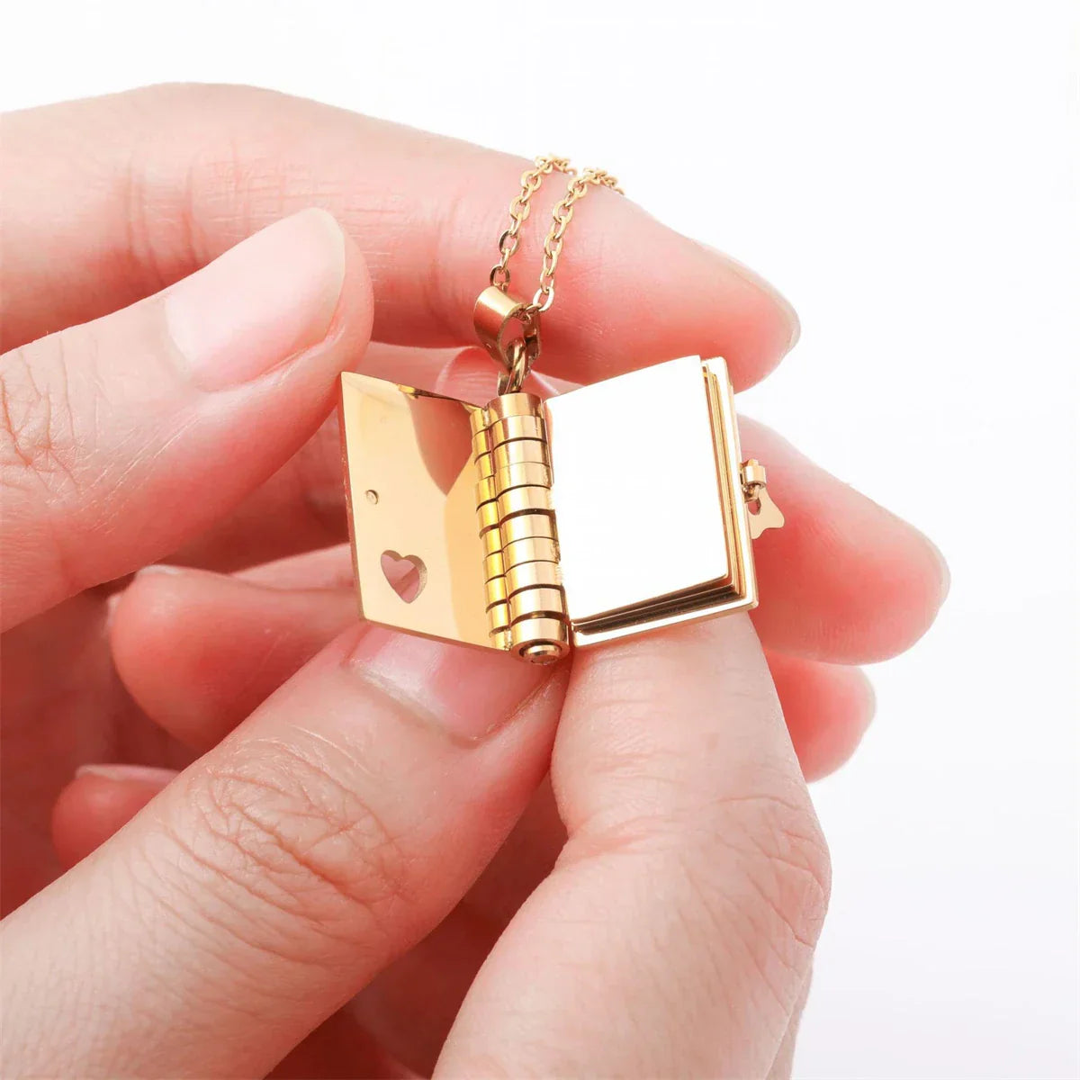 Small Book Pendant | Heart Shaped Locket Necklace - HappyKidMart