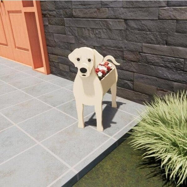 Adorable Dog Figurine Garden Planter