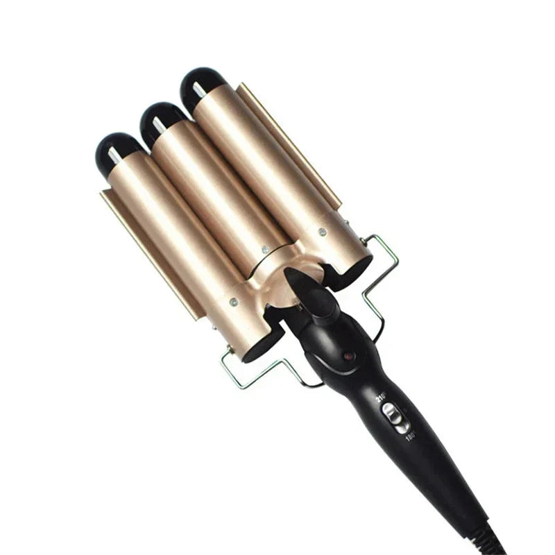 Professional 3 Barrel Curling Iron | Fast Heat Styler - HappyKidMart
