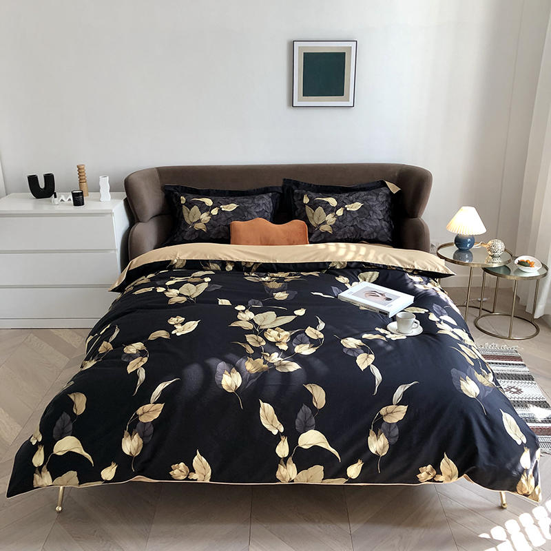 Premium Soft Cotton Bedding Set Dark Floral Pattern - HappyKidMart
