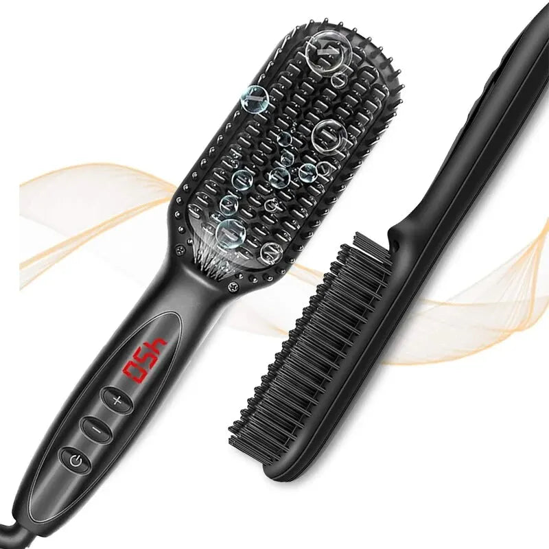 Heated Hair Straightening Comb | 2-in-1 Beard Styler - HappyKidMart