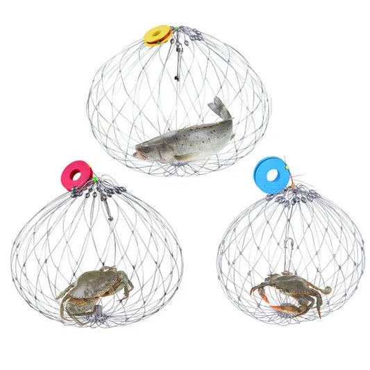 Portable Folding Fishing Net Stainless Steel Mesh - HappyKidMart
