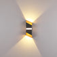 Contemporary Black Gold LED Outdoor Wall Sconce - HappyKidMart