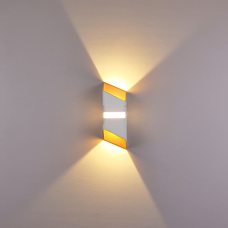 Contemporary Black Gold LED Outdoor Wall Sconce