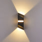 Contemporary Black Gold LED Outdoor Wall Sconce