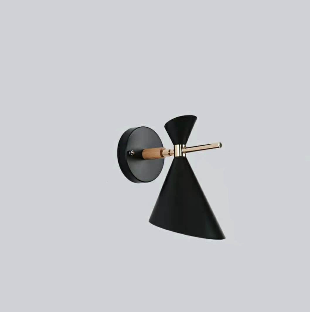 Contemporary Wooden Wall Light | White Metal Finish