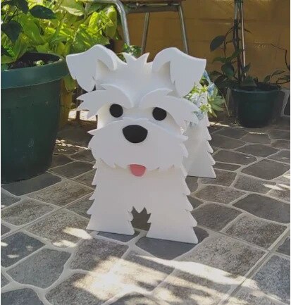 Adorable Dog Figurine Garden Planter