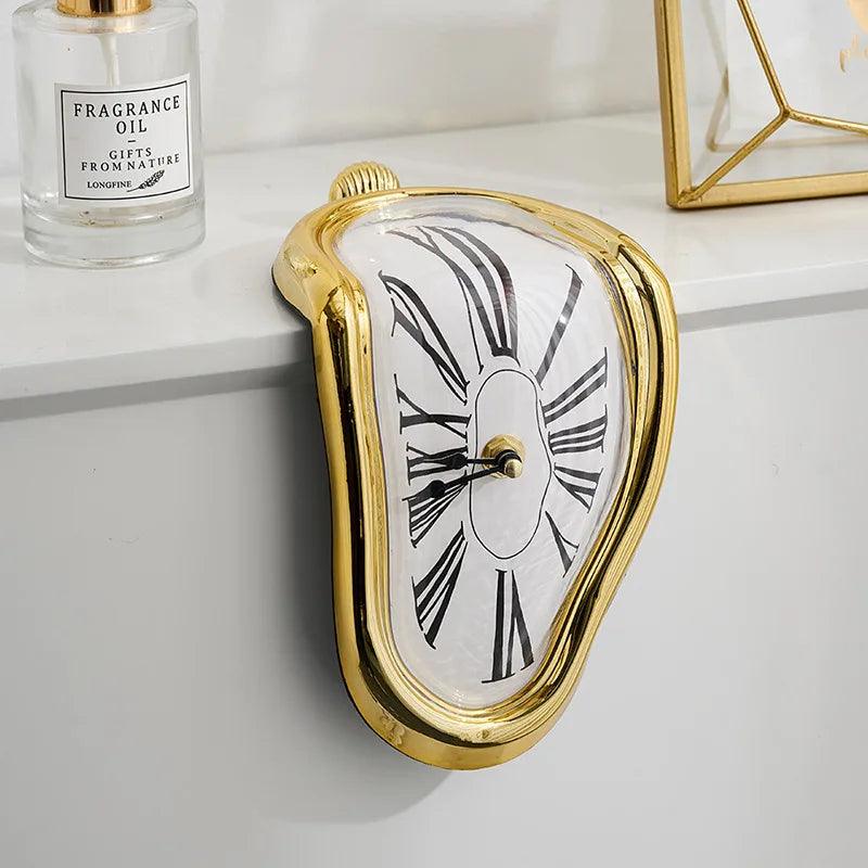 Unique Melted Wall Clock Roman Numerals Design