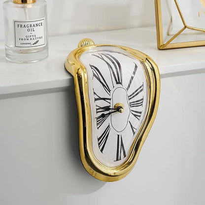 Unique Melted Wall Clock Roman Numerals Design