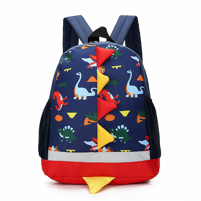 Fun Dino Backpack For Kids Navy Blue 3D Detail - HappyKidMart