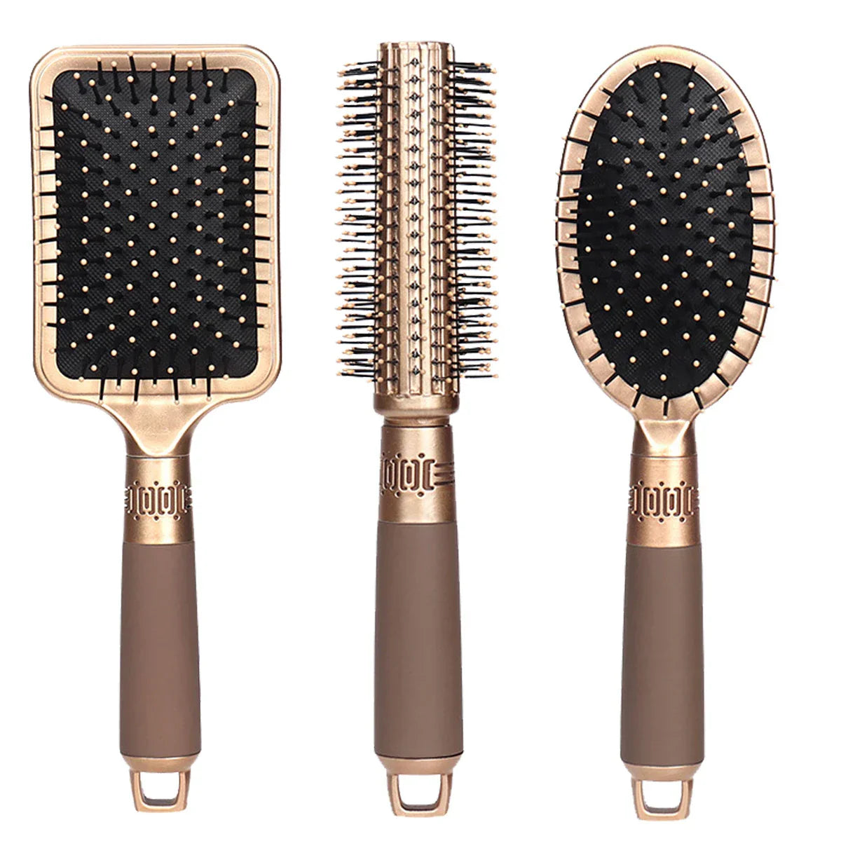 Premium Hair Care Brush Set | Static Free Paddle & Round Brushes - HappyKidMart