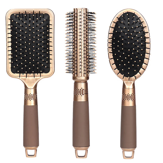 Premium Hair Care Brush Set | Static Free Paddle & Round Brushes - HappyKidMart