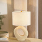 Contemporary White Table Lamp with Fabric Shade
