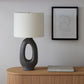 Contemporary White Table Lamp with Fabric Shade