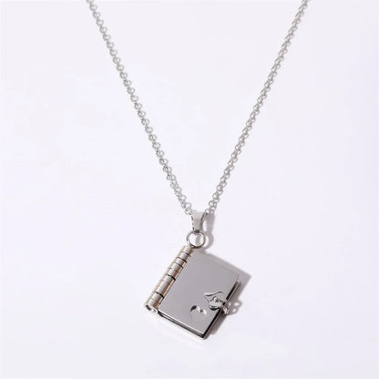 Small Book Pendant | Heart Shaped Locket Necklace