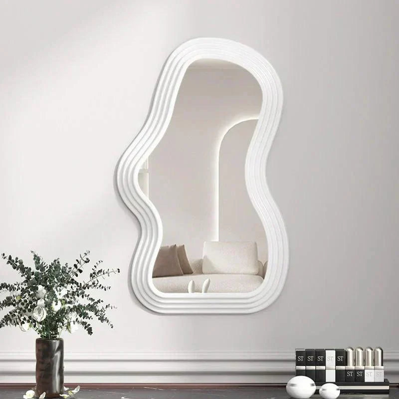Curved Wall Mirror | White Rounded Frame