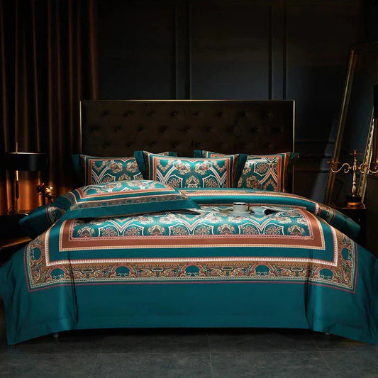 Soft Teal Cotton Bedding Set - HappyKidMart