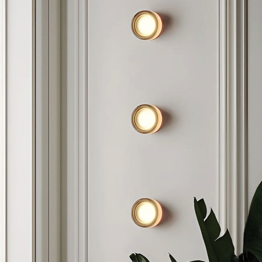 Sleek Glass Wall Lamp | Metallic Shade Design