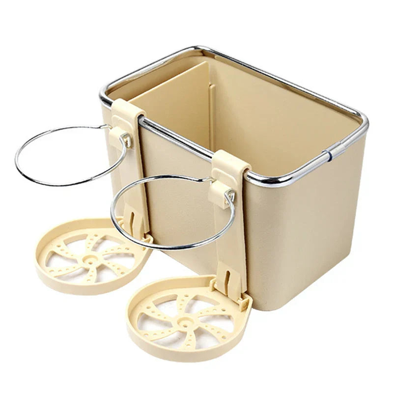 Premium Car Console Storage Box with Dual Cup Holders