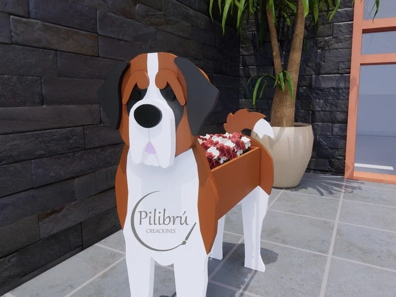 Adorable Dog Figurine Garden Planter
