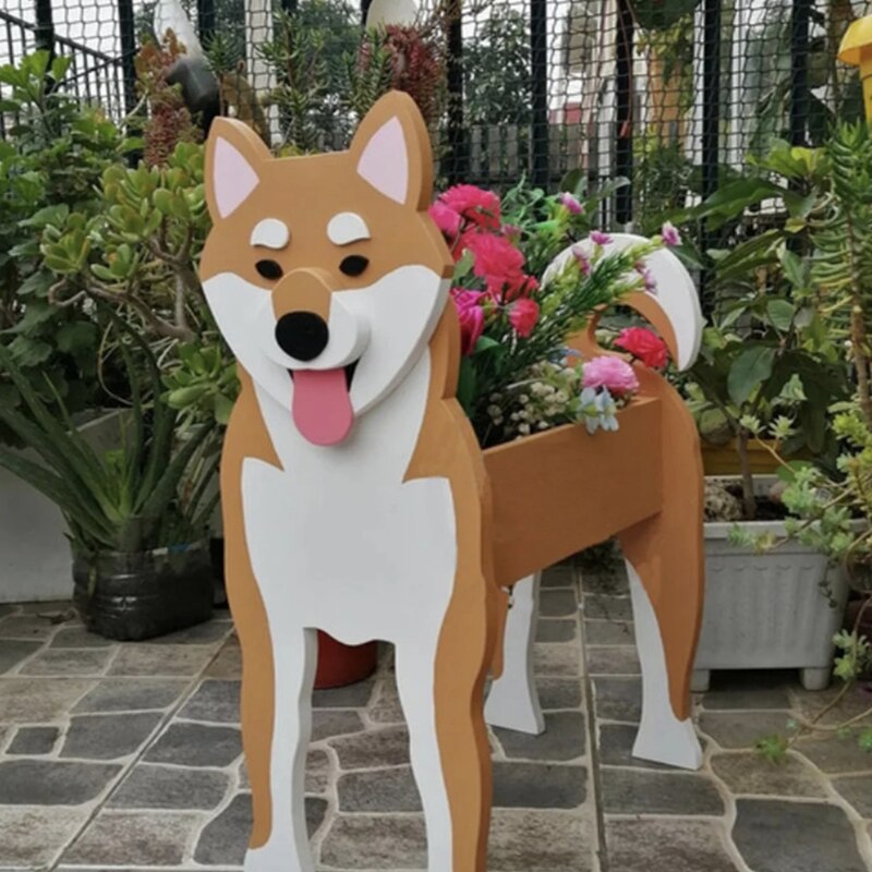 Cute Dog Planter Pot with Flower Container - HappyKidMart