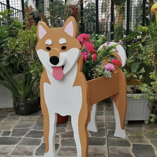 Cute Dog Planter Pot with Flower Container - HappyKidMart