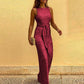 Glittering Party Jumpsuit | Halter Neck Style