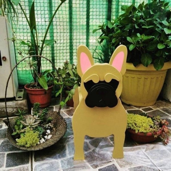 Adorable Dog Figurine Garden Planter