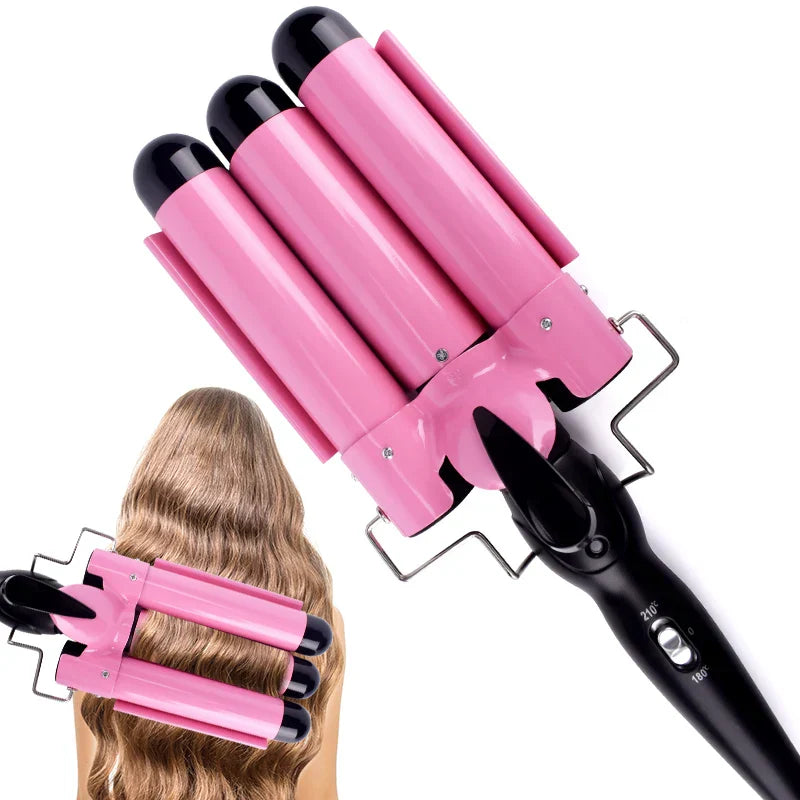 3 Barrel Ceramic Hair Curler - HappyKidMart