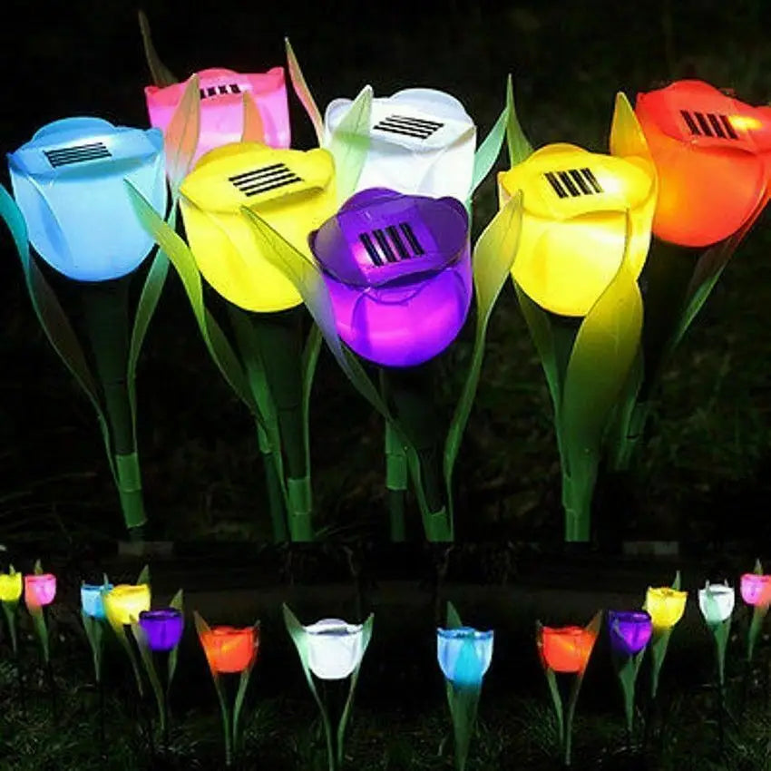 Colorful Outdoor Solar Tulip String Lights