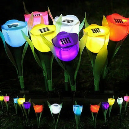 Colorful Outdoor Solar Tulip String Lights