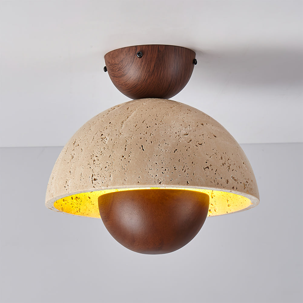 Stylish Wooden Dome Ceiling Lamp