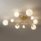 Luxury Chandelier Ceiling Lamp | Metal Arms with Glass Shades