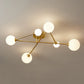 Luxury Chandelier Ceiling Lamp | Metal Arms with Glass Shades