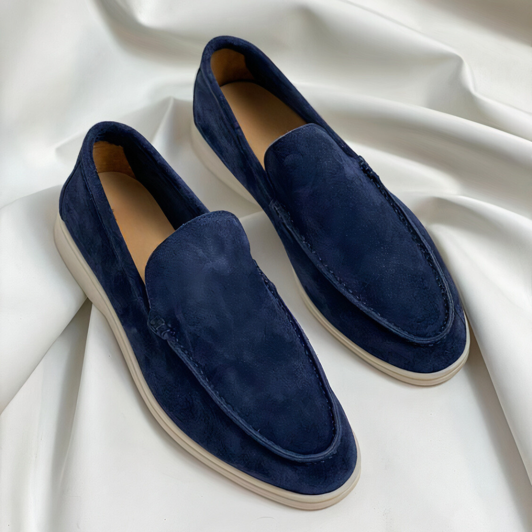 Luxury Beige Slip On Loafers