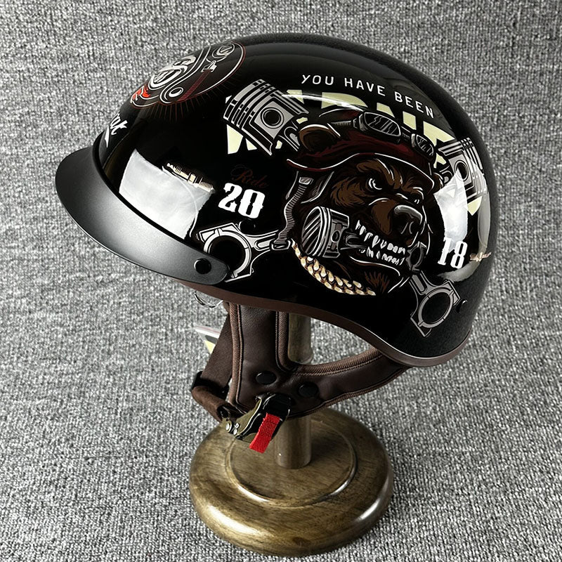 Street Bike Half Face Helmet With Easy Release - HappyKidMart