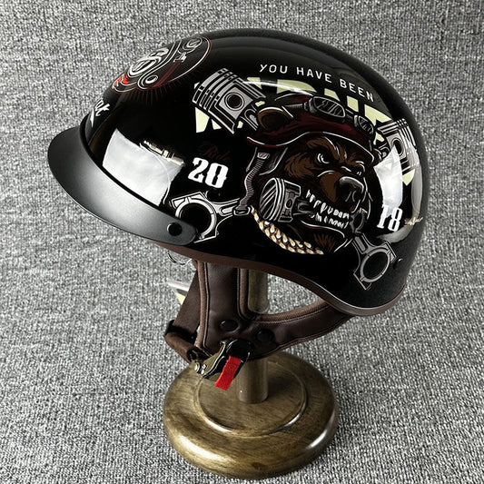 Street Bike Half Face Helmet With Easy Release - HappyKidMart