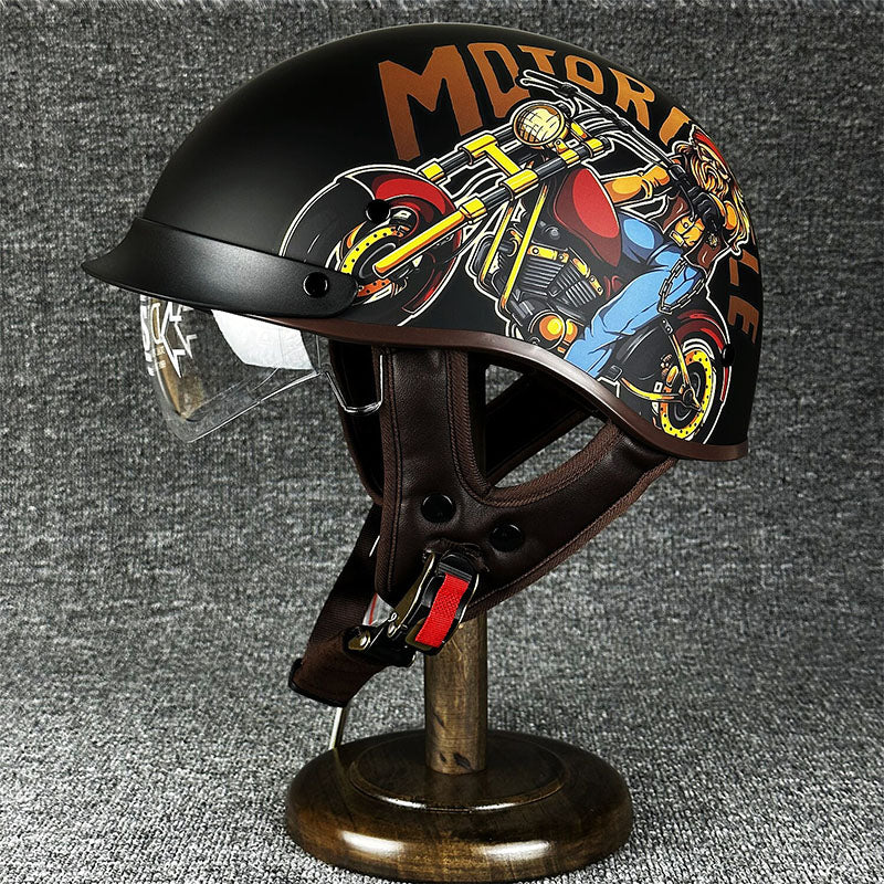 Street Bike Half Face Helmet With Easy Release