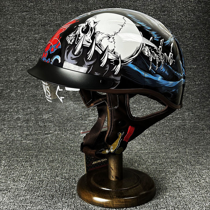 Street Bike Half Face Helmet With Easy Release