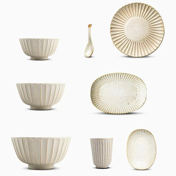 Ceramic Dinner Plate Set with Elegant Place Settings