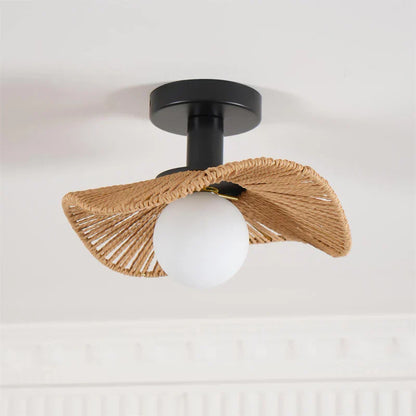 Rustic Woven Hemp Pendant Lamp