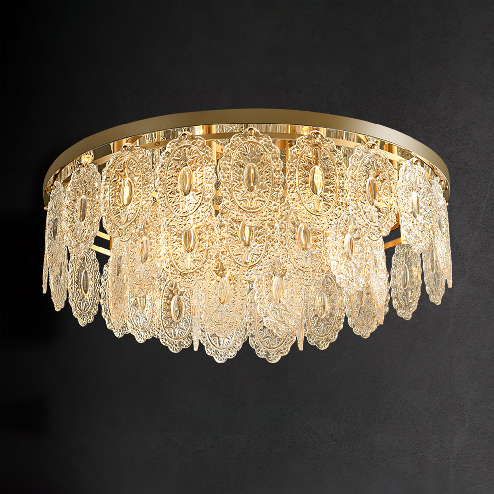 Luxury Glass Pendant Lamp with Copper Finish