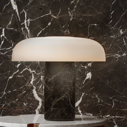 Sleek Black Glass Table Light