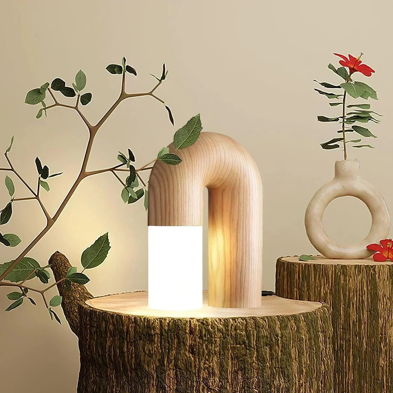 Simple Wooden Desk Lamp | Arc Shape Design - HappyKidMart