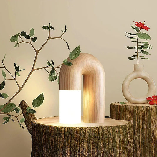 Simple Wooden Desk Lamp | Arc Shape Design - HappyKidMart