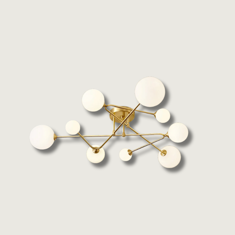 Luxury Chandelier Ceiling Lamp | Metal Arms with Glass Shades - HappyKidMart