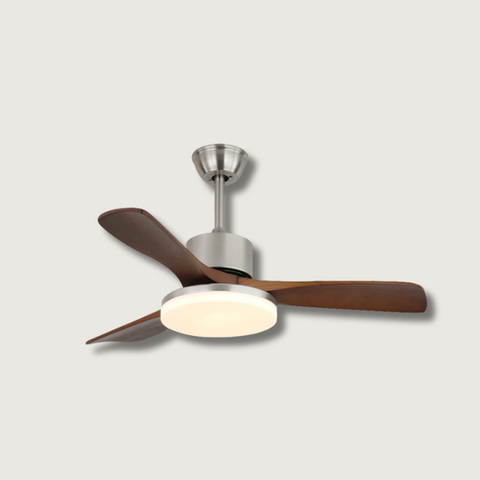 Stylish Wood Blade Ceiling Fan with LED Lighting - HappyKidMart