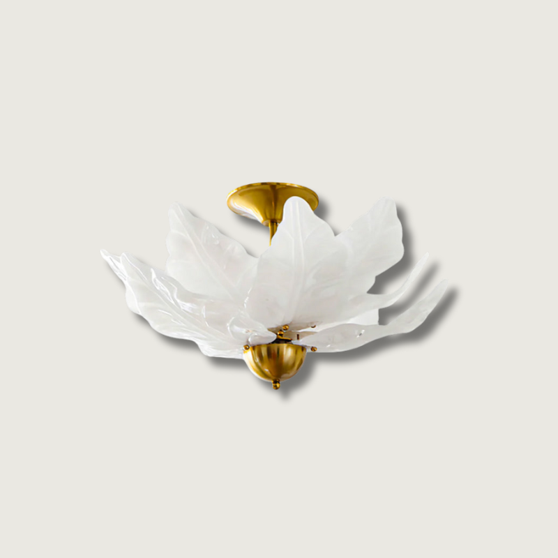 Elegant White Glass Pendant Light With Metal Details - HappyKidMart