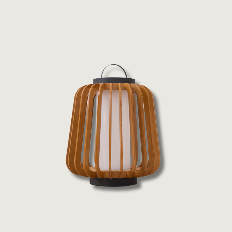 Rustic Wood Patio Table Lamp - HappyKidMart