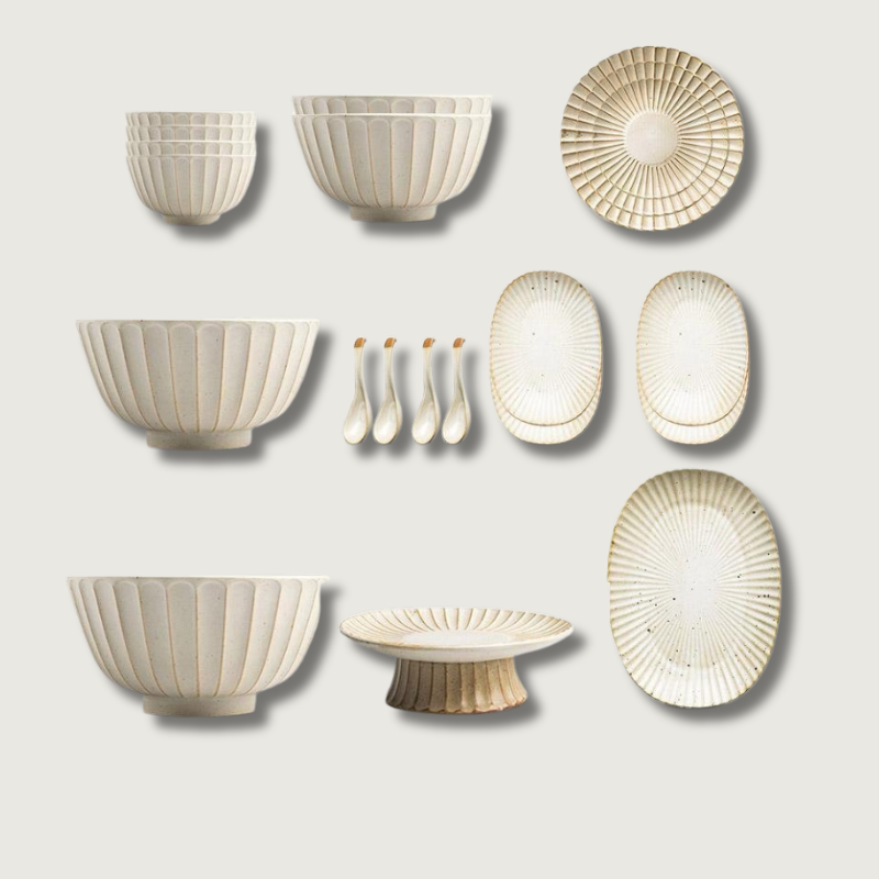 Ceramic Dinner Plate Set with Elegant Place Settings - HappyKidMart